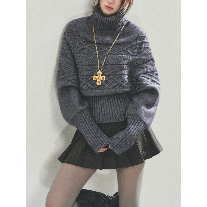 Damen Strickpullover Oversized Rollkragen Norvielle - Norvielle
