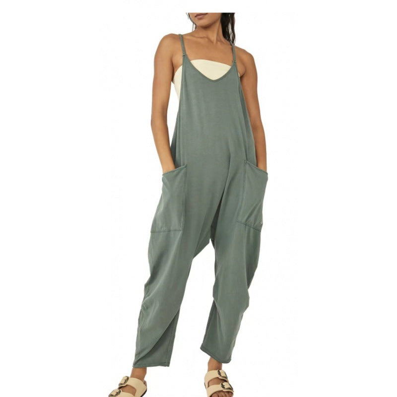 Damen Overall Lässig Strapazierfähiges Material Schwarz - Norvielle