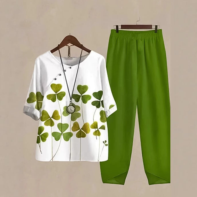 Damen Zweiteiliges Set Florales Design Lässiger Schnitt