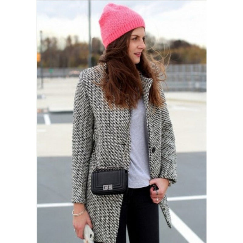 Damen Herringbone-Mantel mit Taschen Norvielle
