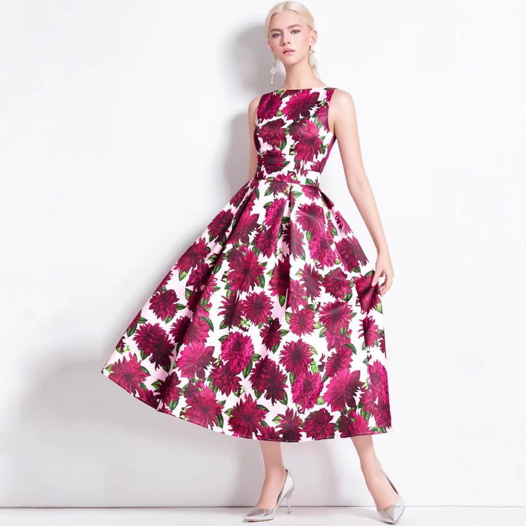 Damen Maxikleid mit Blumenapplikationen Tailliert Norvielle - Norvielle