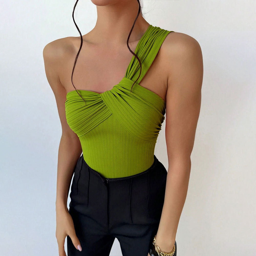 Damen Einerarm Badeanzug mit Drapierungsdesign