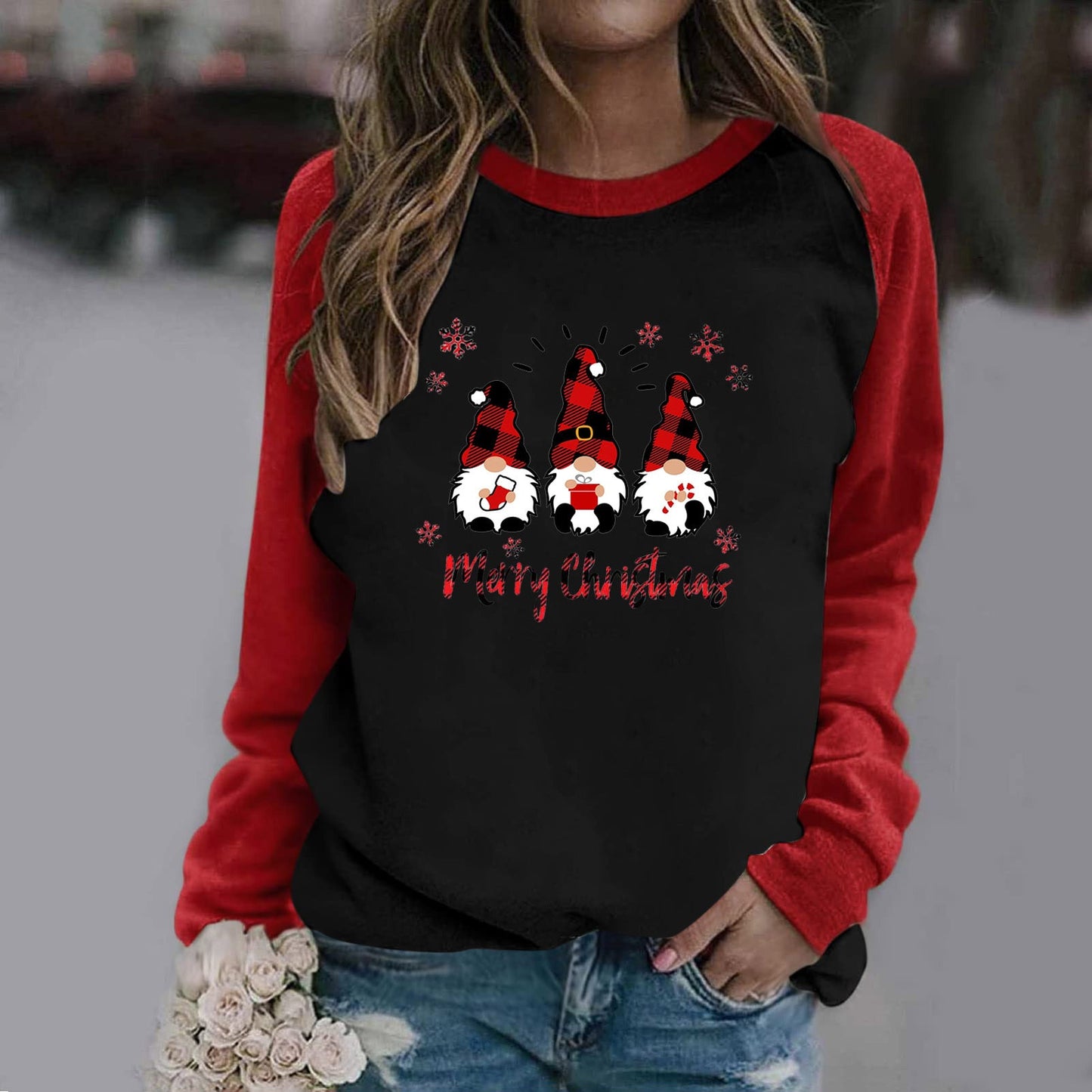 Damen Sweatshirt Weihnachtsmotive Norvielle