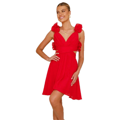 Damen Sommerkleid Rüschendetails Taillierter Schnitt Norvielle
