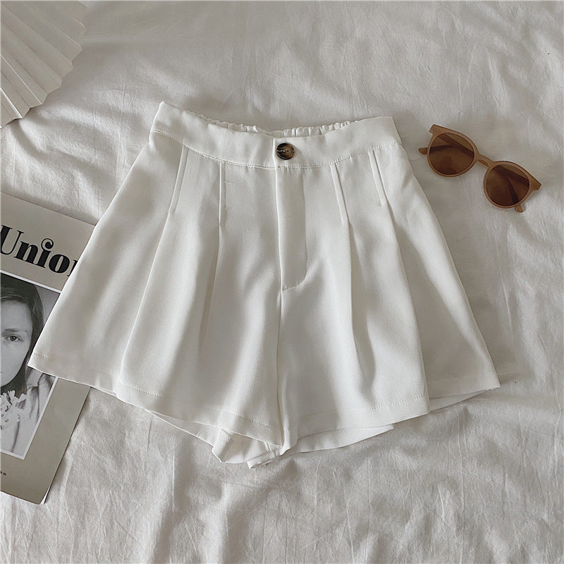Damen Shorts Faltenwurf Knopfdetail Elegante
