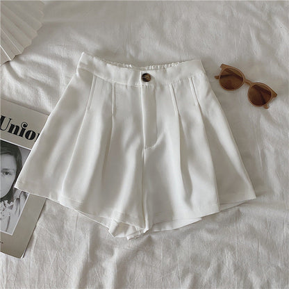 Damen Shorts Faltenwurf Knopfdetail Elegante