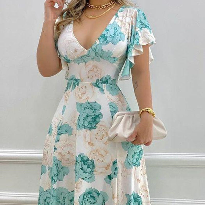 Damen Maxikleid Blumenmuster Norvielle