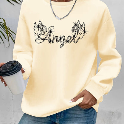 Damen Sweatshirt Glitzernd Lässig Norvielle