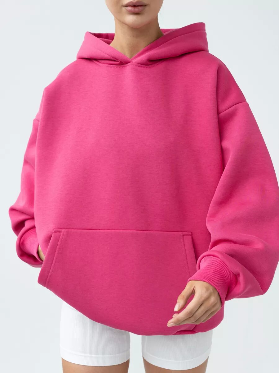 Damen Oversize Kapuzenpullover Baumwollmix