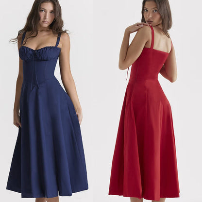 Damen Maxikleid Gerafftes Oberteil Eleganter Schnitt Norvielle - Norvielle