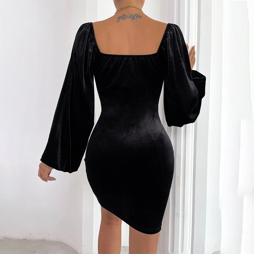 Damen Cocktailkleid Figurschmeichelnder Schnitt Puffärmel Norvielle