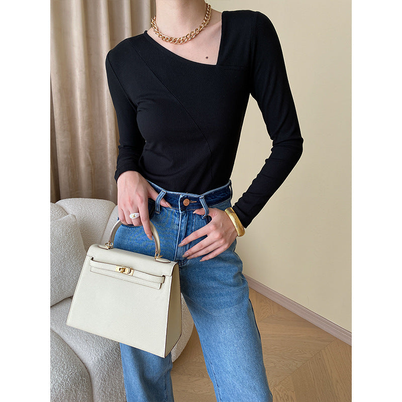 Damen Longsleeve V-Ausschnitt Figurbetont Norvielle - Norvielle