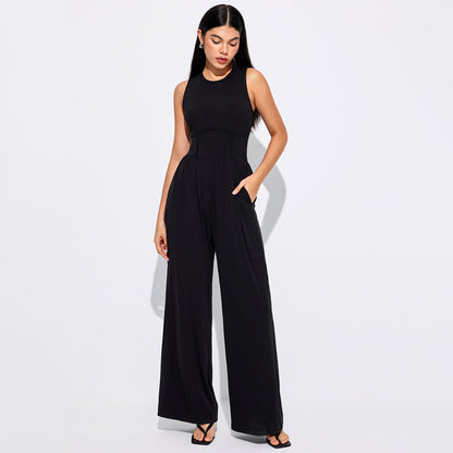 Damen Jumpsuit Hochbund Mit Seitentaschen Norvielle - Norvielle