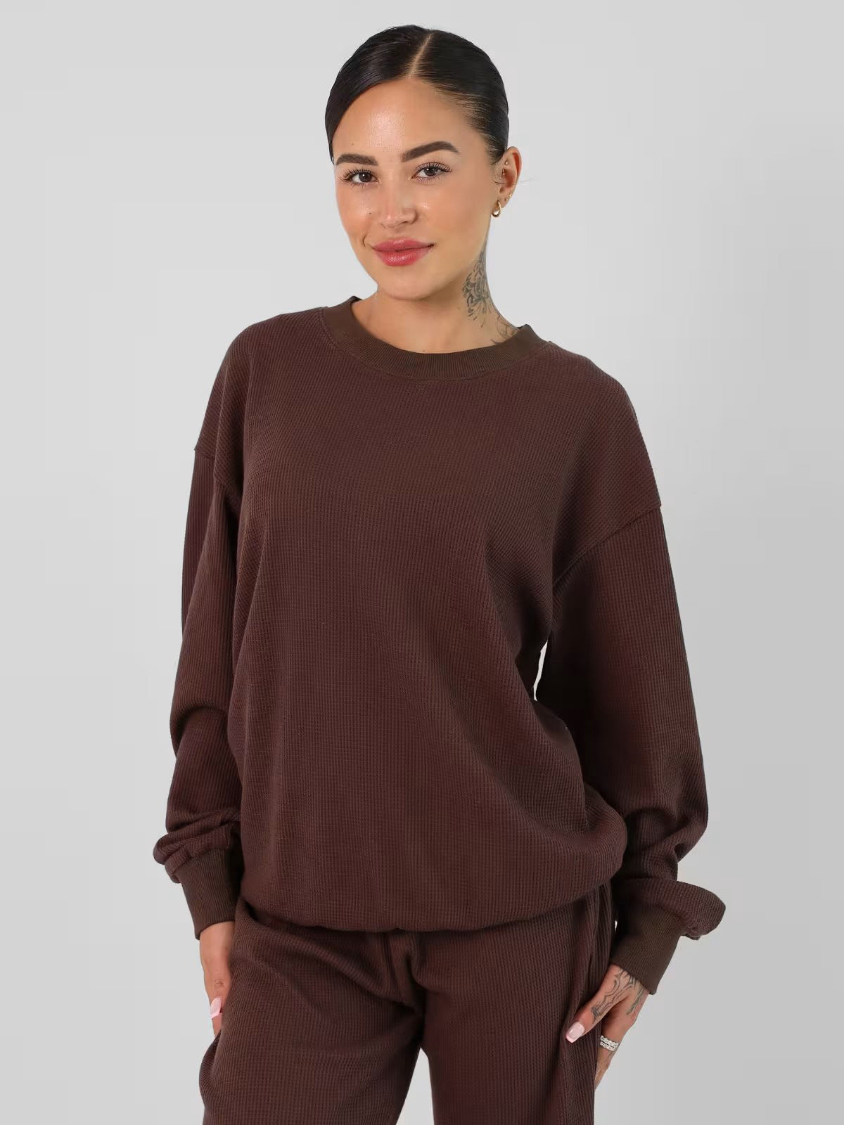Damen Freizeit-Set Waffelstruktur Bequem Norvielle