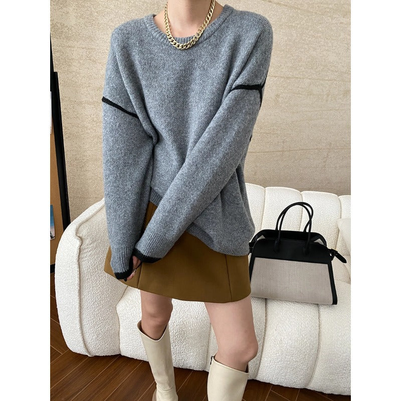 Damen Pullover Strukturiert Modern Schwarz Norvielle - Norvielle