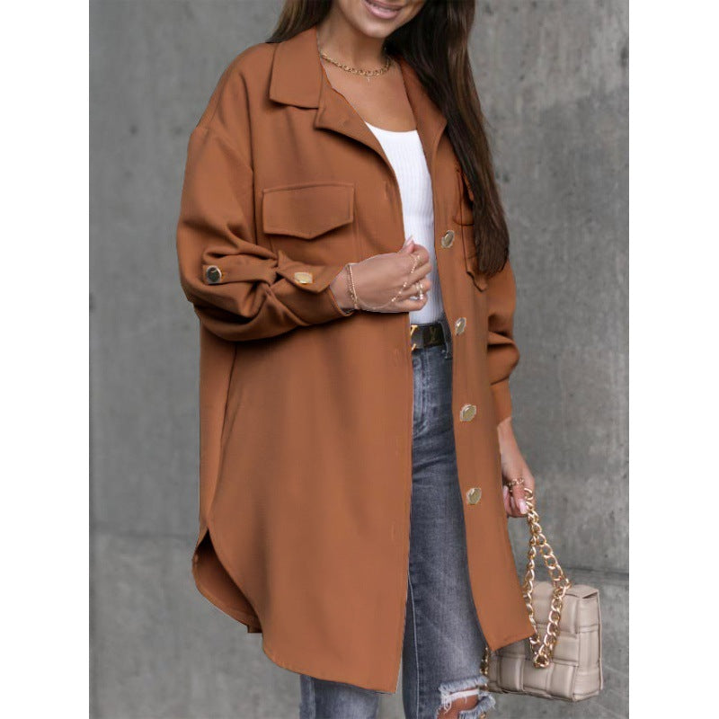 Damen Utility Jacke Knopfverschluss Taschen Norvielle