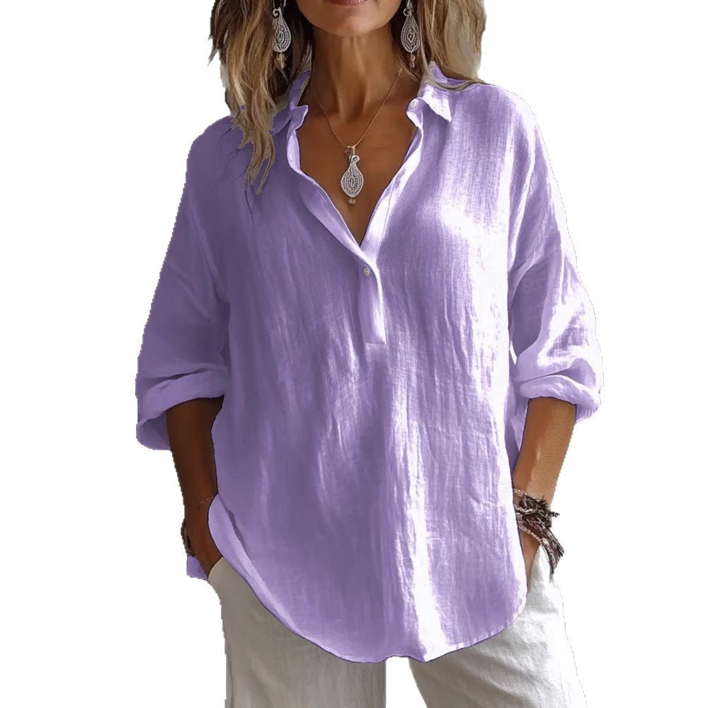 Damen Bluse mit Knöpfen Leicht Norvielle