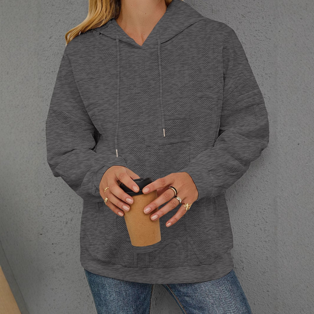 Damen Oversize Kapuzenpullover Strukturiert Norvielle