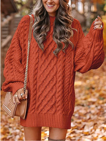 Damen Strickpullover Groß Zopfmuster Norvielle