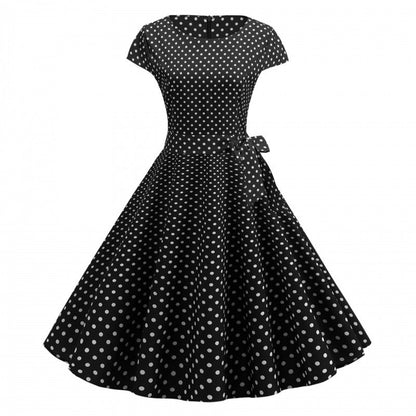 Damen Swingkleid Punkte Elegante Taillierung Norvielle
