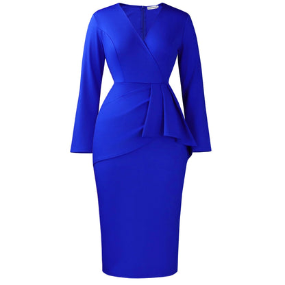 Damen Wickelkleid Asymmetrische Rüschen Norvielle