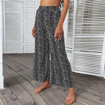 Damen Sommerhose Animal-Print Elastisch Beige