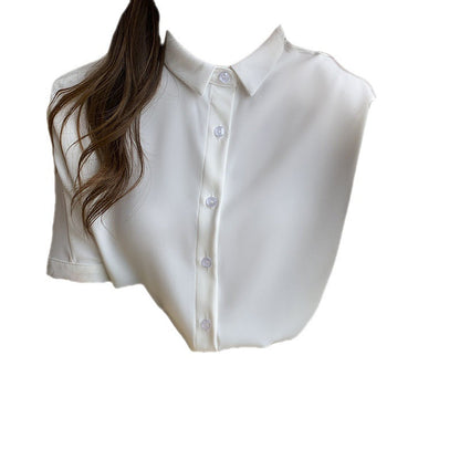 Damen Bluse Kurzarm Eleganter Stehkragen Norvielle