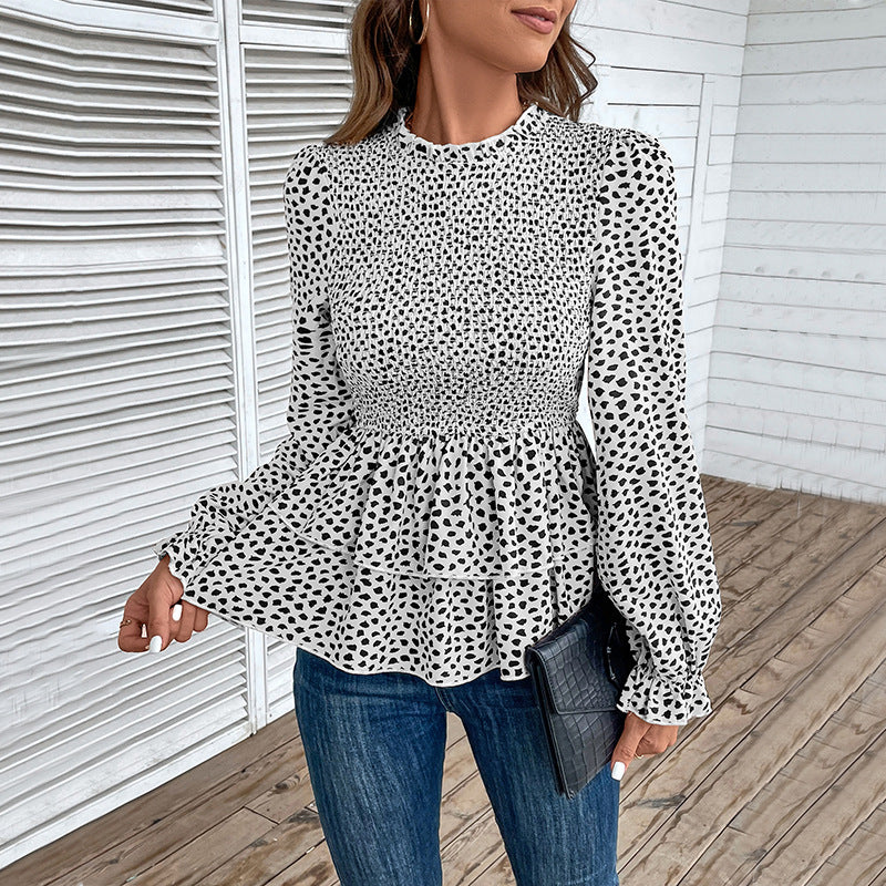 Damen Bluse Rüschendetails Smock Optik Norvielle