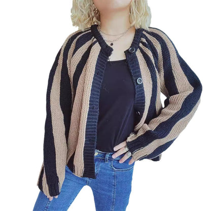 Damen Strickjacke mit vertikalen Streifen Norvielle
