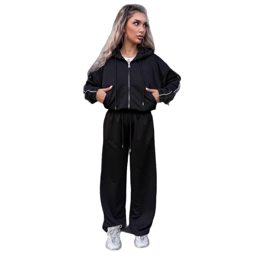 Damen Sportset Elastischer Bund Hochkragen Norvielle