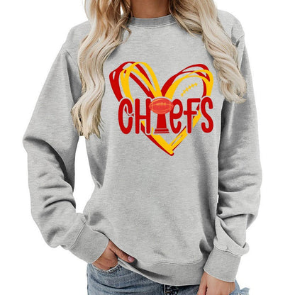Damen Sweatshirt Herzmotiv Sportgrafiken Norvielle