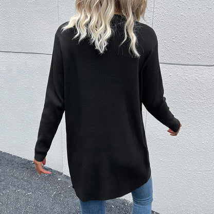 Damen Langärmlige Strickjacke Dekorative Knöpfe Norvielle