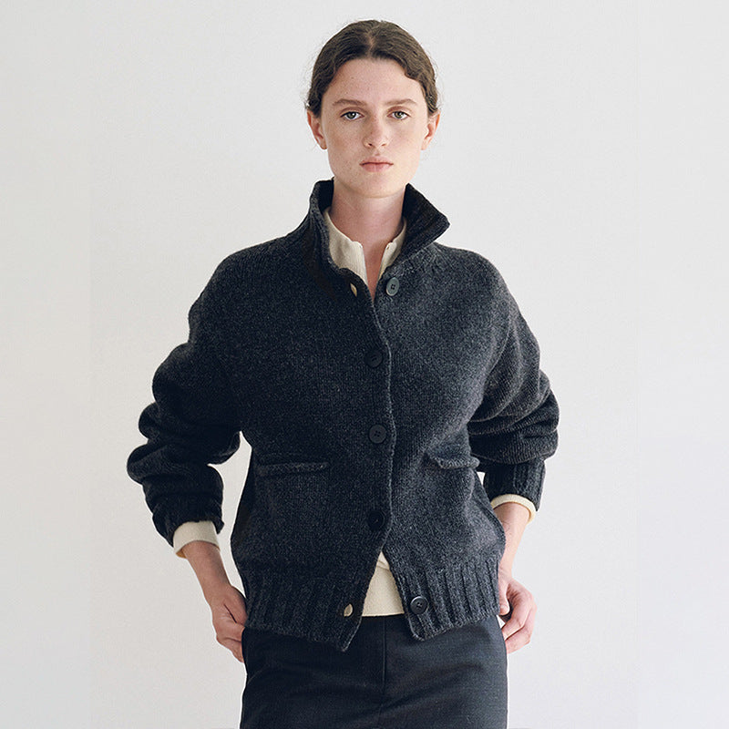 Damen Strickcardigan mit Kragen Norvielle