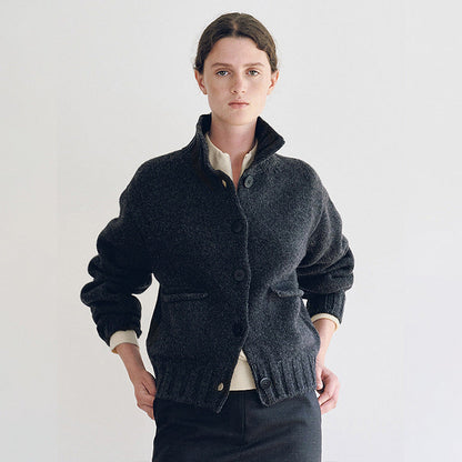 Damen Strickcardigan mit Kragen Norvielle