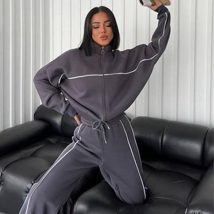 Damen Sportliches Zweiteiler-Set Sweatshirt und Hose Norvielle