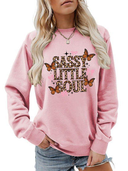 Damen Sweatshirt Schmetterlingsdesign Baumwolle Norvielle