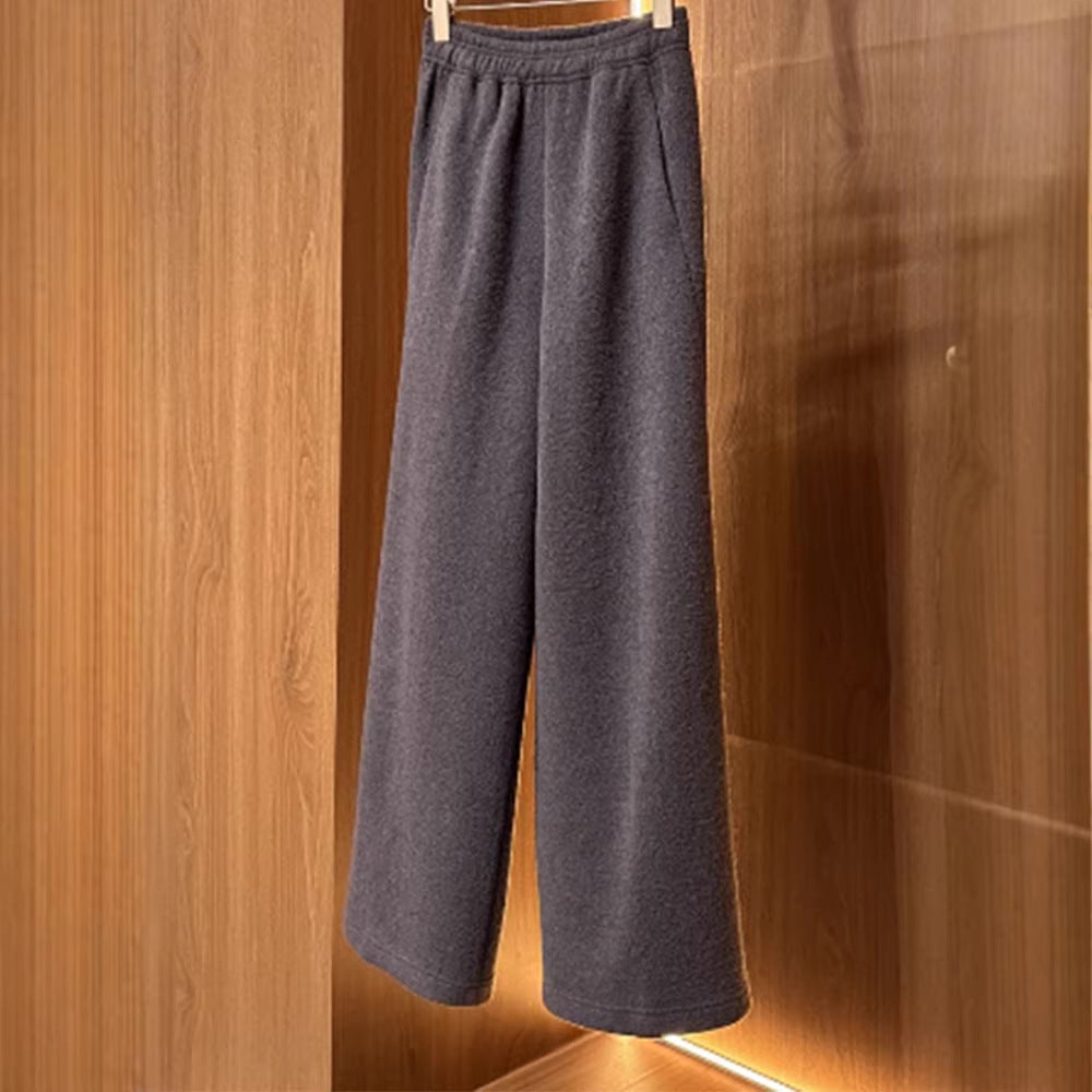 Damen Weite Stoffhose Elastischer Bund