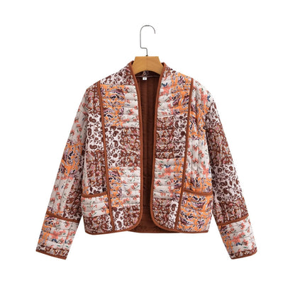 Damen Steppjacke Gepolstert Floralmuster Norvielle