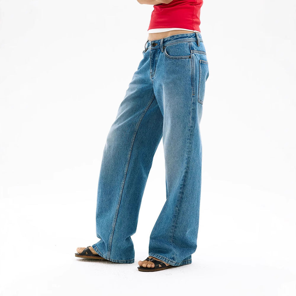 Damen Weite Denim-Jeans Lässiger Schnitt