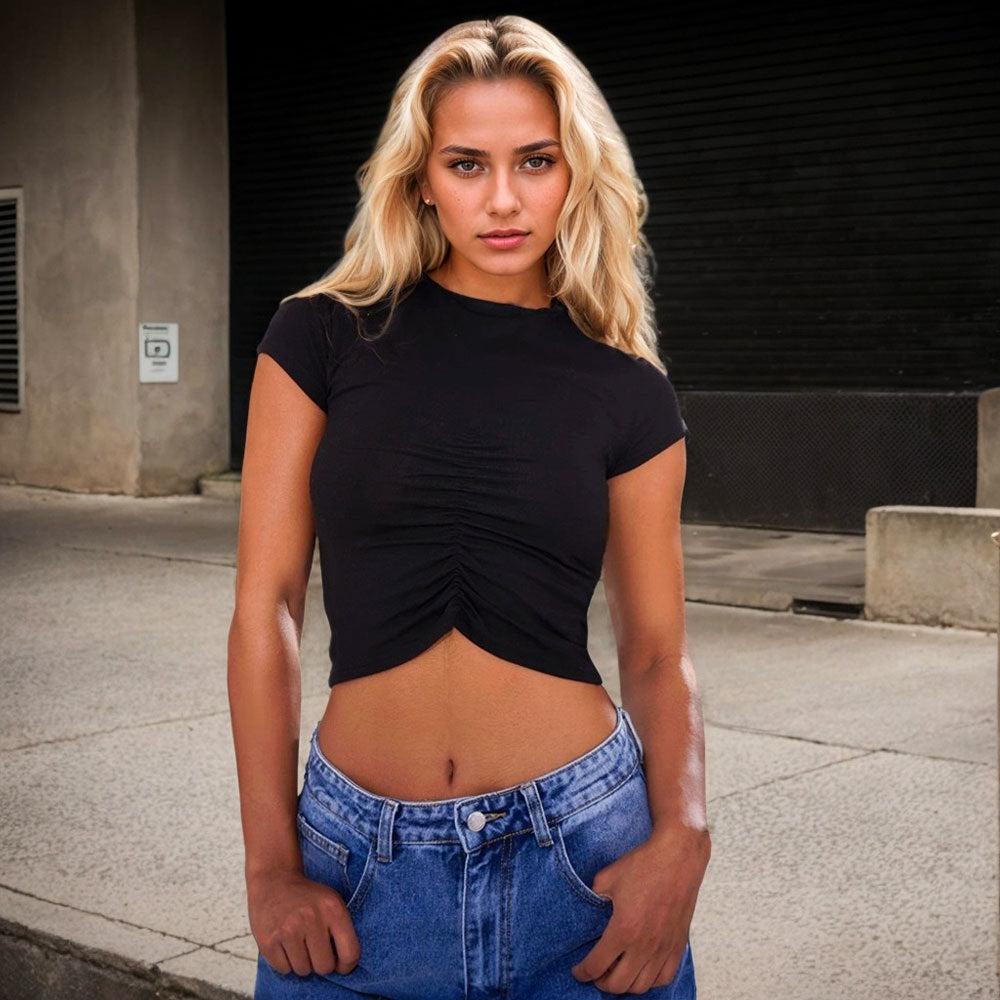 Damen Kurzarmshirt Figurbetont Norvielle