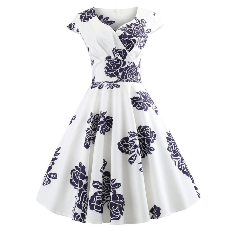 Damen Wickelkleid Floraler Druck Schwingender Rock Norvielle