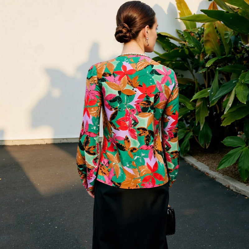 Damen Bluse Floralmuster Weiches Viskose