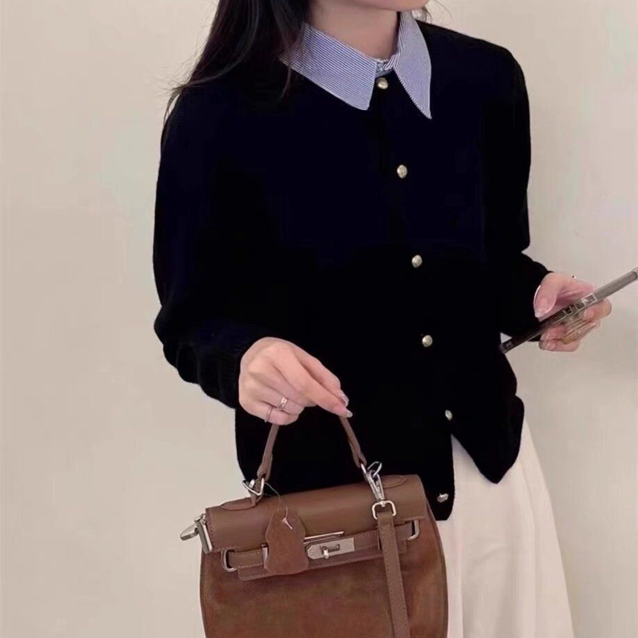 Damen Strickcardigan Fein mit goldenen Knöpfen Norvielle