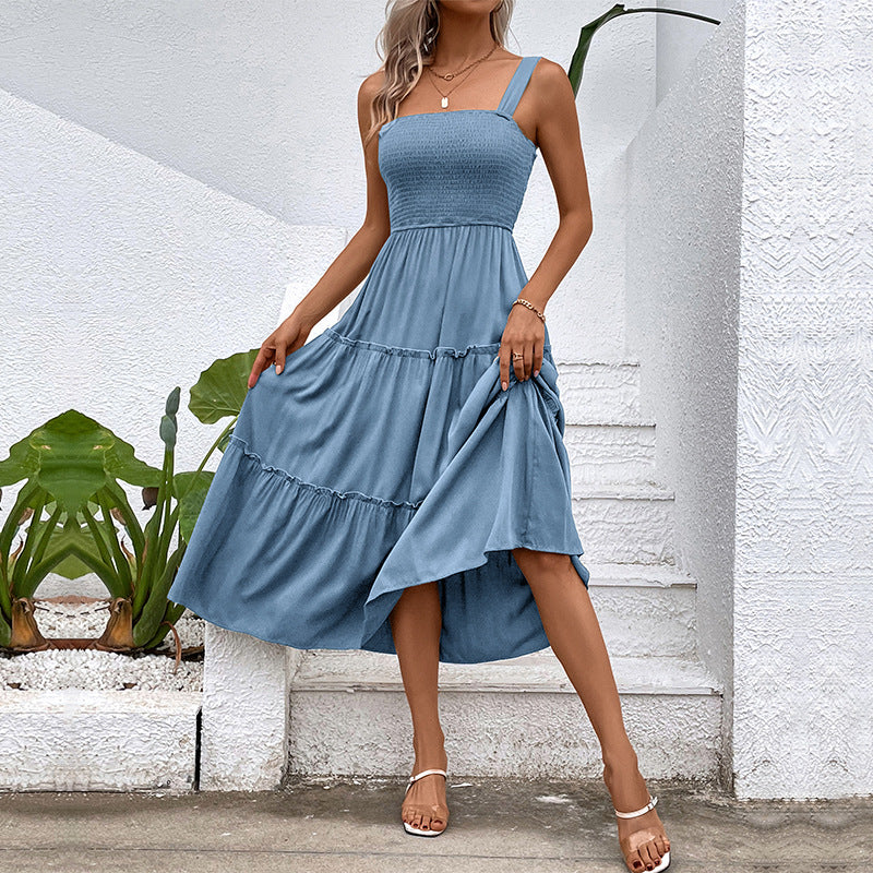 Damen Midikleid Luftige Rüschung Taillierter Schnitt Norvielle