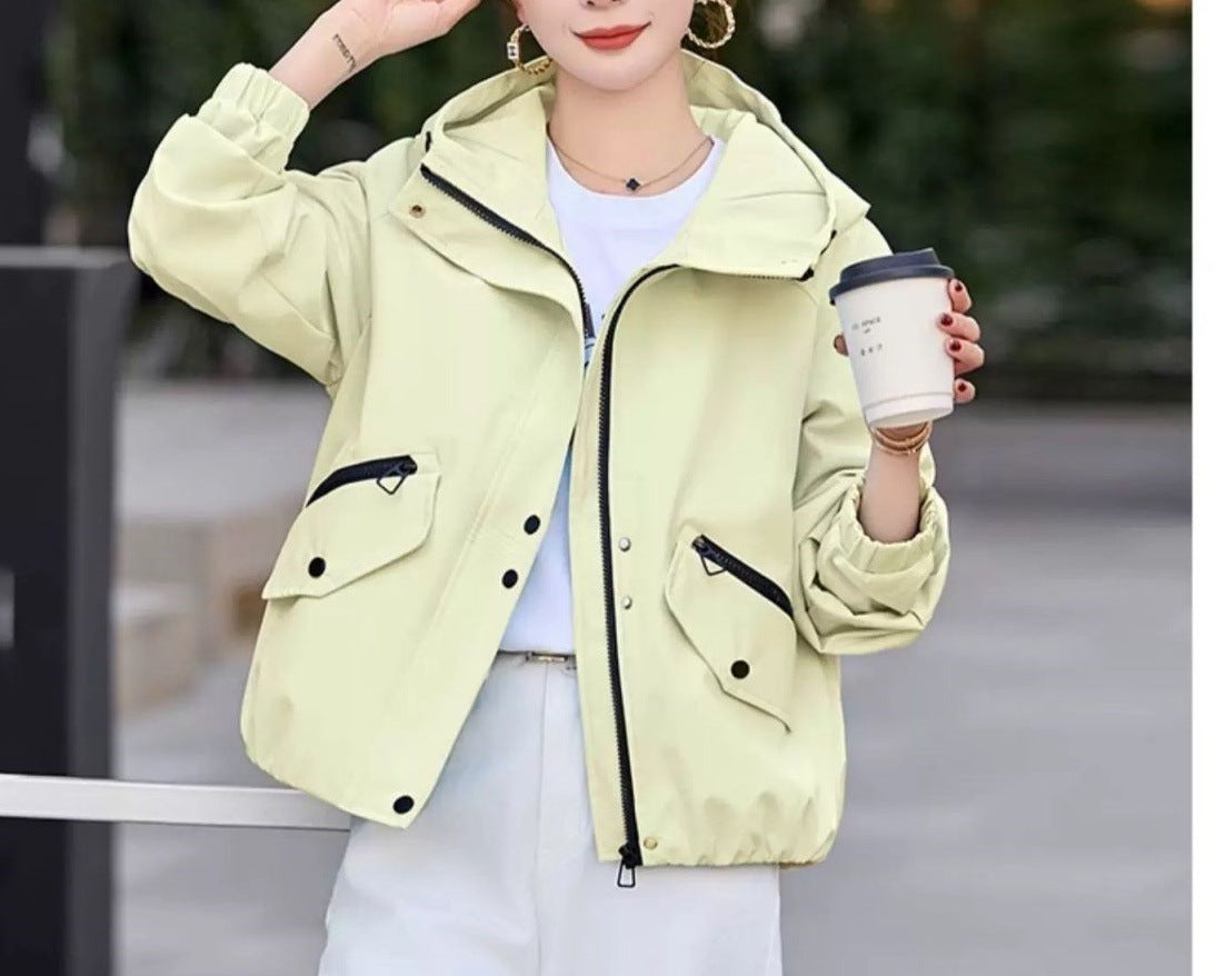 Damen Übergangsjacke mit Kapuze und Taschen Norvielle