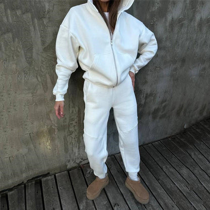Damen Fleece-Jumpsuit Hochkragen Praktische Taschen
