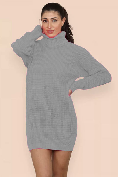 Damen Strickkleid Rollkragen Lässig Norvielle