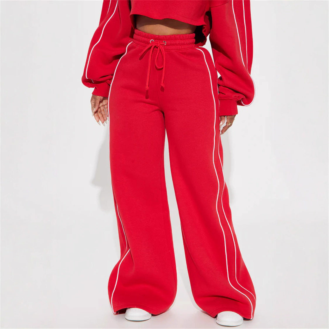 Damen Crop- Jogginghose Set Baumwolle Bequem