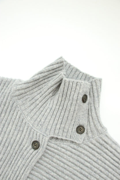 Damen Strickjacke Relaxed Fit mit hohem Kragen und Knöpfen Norvielle