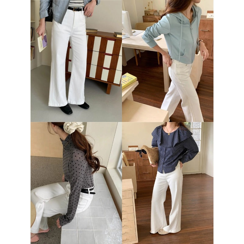 Damen Highwaist Jeans Weite Bein Norvielle
